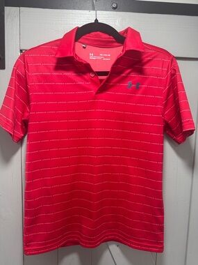Under Armour Youth XL Red Golf Polo